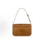 SAINT LAURENT YSL SOLFERINO distressed bronze metal accessory shoulder bag, medium size for women in brown